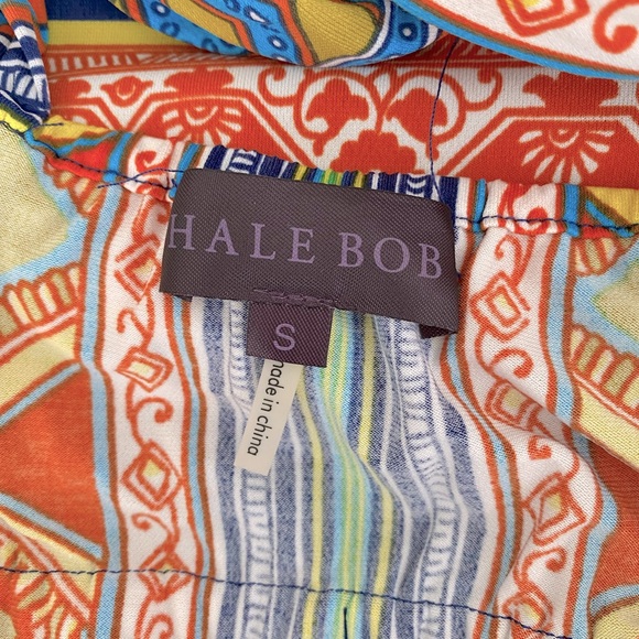 Hale Bob Boho Blue White Stretch Jersey Halter Open Back Maxi Dress Small - Picture 5 of 7